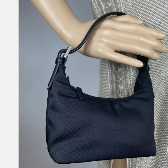 COACH Y2K Demi Mini Nylon Twill & Leather Top Handle Bag 7428 Vintage - Picture 13 of 14